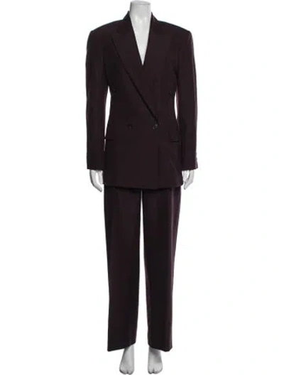 Pre-owned Phoebe Philo Wool Pantsuit In Burgundy