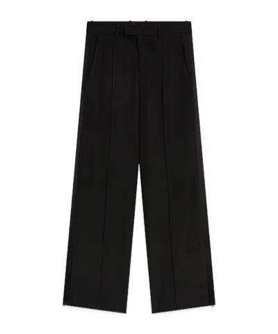 Phoebe Philo Wool Slit Casual Pants In Black