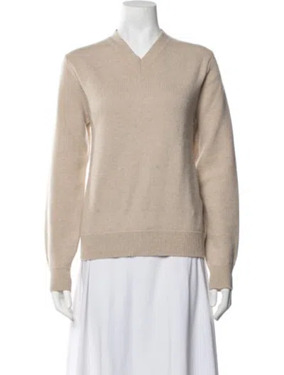 Pre-owned Phoebe Philo Wool V-neck Sweater In Neutrals