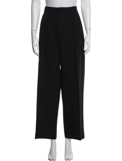 Pre-owned Phoebe Philo Wool Wide Leg Pants In Black