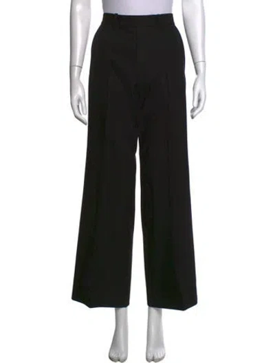 Pre-owned Phoebe Philo Wool Wide Leg Pants In Black