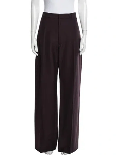Pre-owned Phoebe Philo Wool Wide Leg Pants In Burgundy