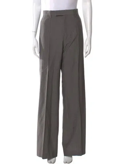 Pre-owned Phoebe Philo Wool Wide Leg Pants In Gray