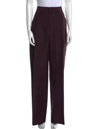 Pre-owned Phoebe Philo Wool Wide Leg Pants In Purple
