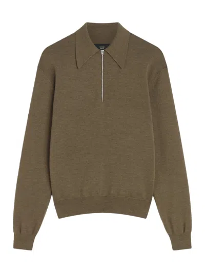 Phoebe Philo Zip Polo In Brown