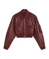 Phoebe Philo Zip-front Leather Bomber Jacket In Purple