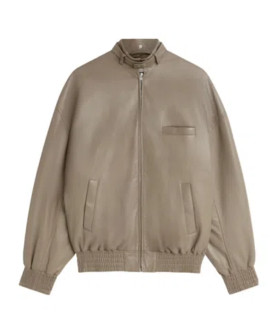 Phoebe Philo Zipper Leather Jacket In Gray