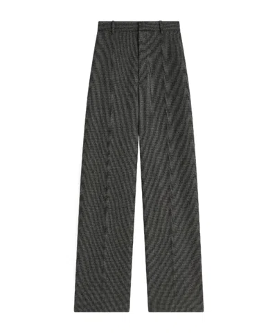 Phoebe Philo Zippered Wool Track Pants In Gray