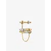 Phoria Womens Gold/silver Hookup Ii 18ct Yellow Gold Vermeil And 1.04ct White Topaz Chain Ring In Multi