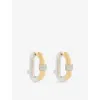 Phoria Womens Gold/silver Sugar Rush 18ct Gold Vermeil Plated 925 Sterling Silver And White Topaz Huggie Ea In Multi