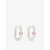Phoria Womens Gold/silver Vice Carabiner 925 Sterling Silver And Tourmaline Stone Hoop Earrings In Multi