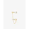 Phoria Womens Hookup 18ct Yellow Gold Vermeil, 0.56ct White Topaz And Sterling-silver Chain Ring In Gold
