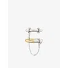 Phoria Womens Gold/silver Hookup 18ct Yellow Gold Vermeil And 0.56ct White Topaz Chain Ring In Multi