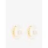 Phoria Womens Silver/gold Powerplay Dual-tone 18ct Gold-vermeil Plated Sterling-silver Hoop Earrings In Multi