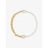 Phoria Womens Gold/silver Screw Chain 18ct Gold Vermeil And White Topaz Necklace In Multi