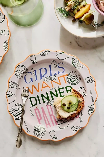 Phthalo Ruth Girls Want Dinner Parties Dessert Plate