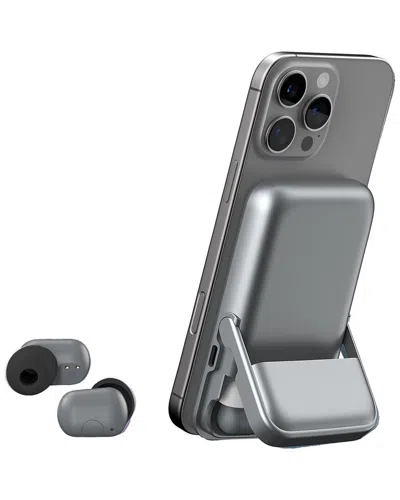 Phunkee Tree 4-in-1 Magnetic Power Bank Buds In Gray