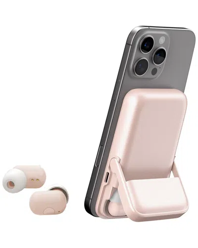Phunkee Tree 4-in-1 Magnetic Power Bank Buds In Pink