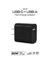 Phunkee Tree Dual Usb-c + Usb-a Fast Charge Adapter In Black