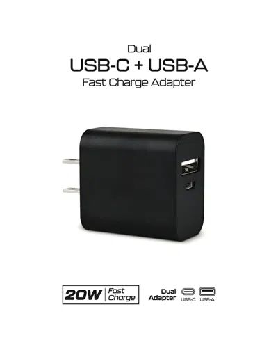 Phunkee Tree Dual Usb-c + Usb-a Fast Charge Adapter In Black