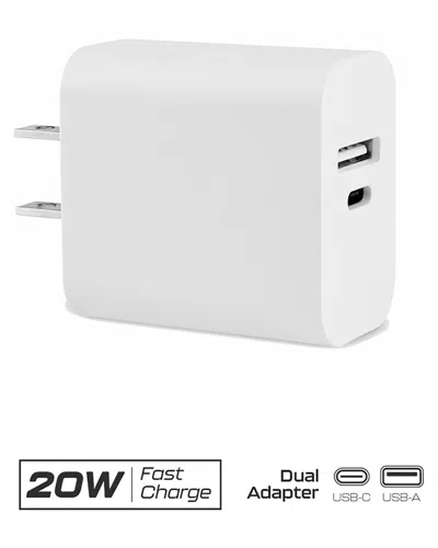 Phunkee Tree Dual Usb-c + Usb-a Fast Charge Adapter In White
