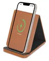 Phunkee Tree Folding Leather Wireless Charging Stands In Tan