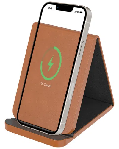 Phunkee Tree Folding Leather Wireless Charging Stands In Brown