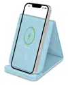 Phunkee Tree Folding Leather Wireless Charging Stands In Blue