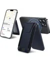 Phunkee Tree Leather Magnetic Wallet & Tracker In Blue
