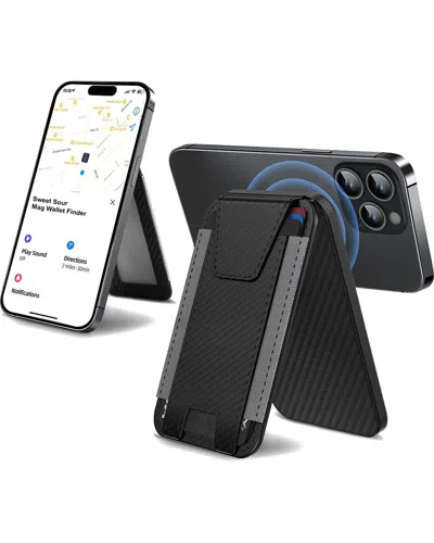 Phunkee Tree Leather Magnetic Wallet & Tracker In Black