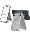 Phunkee Tree Leather Magnetic Wallet & Tracker In Silver