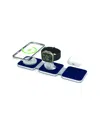 Phunkee Tree Leather Tri Fold Charging Station In Blue
