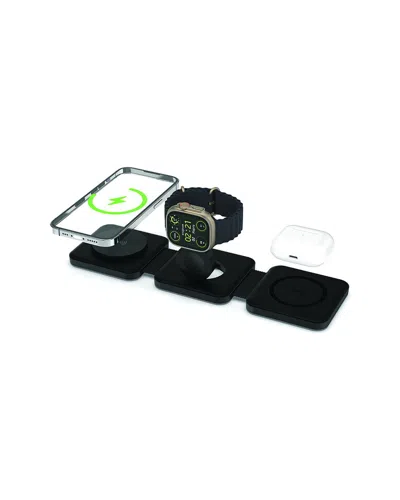 Phunkee Tree Leather Tri Fold Charging Station In Black
