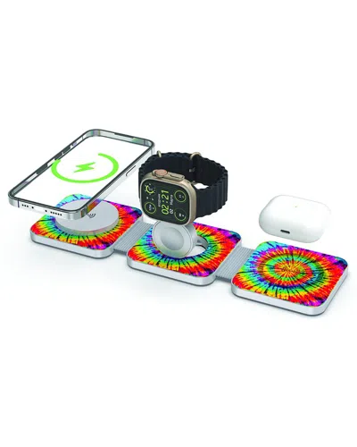 Phunkee Tree Leather Tri Fold Charging Station In Multi