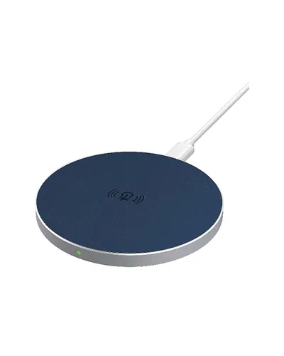 Phunkee Tree Leather Wireless Charging Pad In Navy