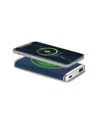 Phunkee Tree Leather Wireless Charging Power Bank In Navy