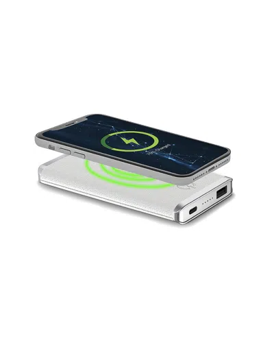 Phunkee Tree Leather Wireless Charging Power Bank In White