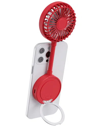 Phunkee Tree Magnetic Fan With Phone Stand In Red