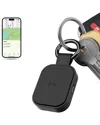 Phunkee Tree Universal Leather Tag Tracker In Black