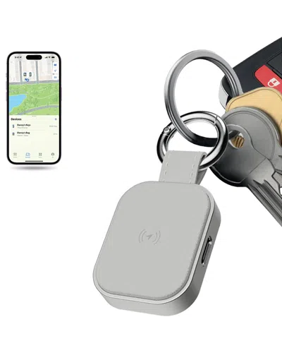 Phunkee Tree Universal Leather Tag Tracker In Gray