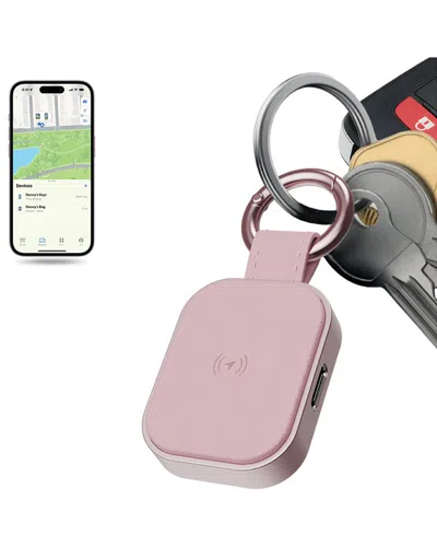 Phunkee Tree Universal Leather Tag Tracker In Pink
