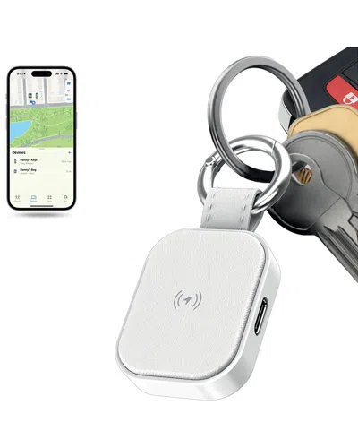Phunkee Tree Universal Leather Tag Tracker In Silver