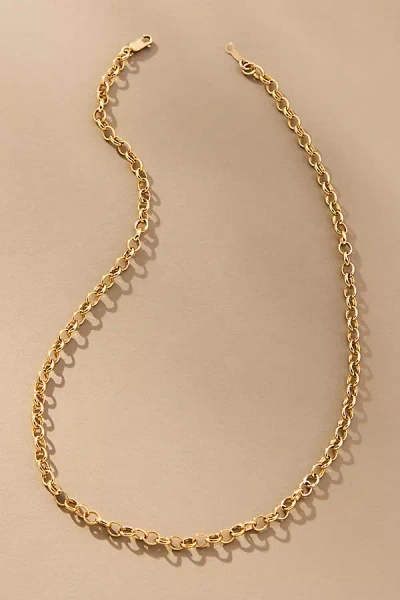 Phyllis + Rosie Rolo Link Chain Necklace In Gold
