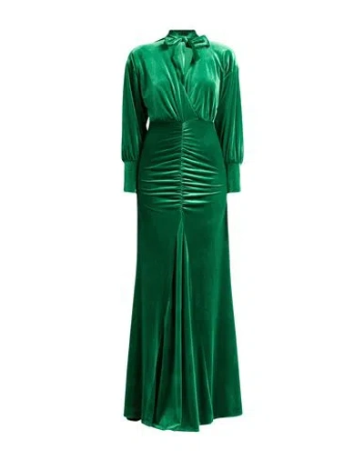 Pia B. Concept Woman Maxi Dress Emerald Green Size S Polyester, Elastane