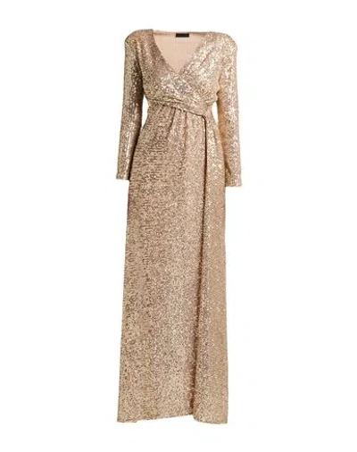Pia B. Concept Woman Maxi Dress Gold Size M Polyester, Elastane