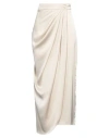 Pia B. Concept Woman Midi Skirt Ivory Size L Polyester In White