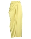 Pia B. Concept Woman Midi Skirt Lime Green Size L Polyester In Green