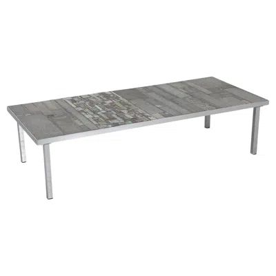 Pre-owned Pia Manu Mid-century  Mosaic Coffee Table By Jules Dewaele, Chrome Frame In Gray