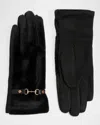 Pia Rossini Cathy Faux Fur Gloves In Black