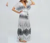 PIA ROSSINI CORSICA MAXI DRESS IN BLACK/WHITE